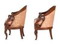 A Pair of Empire Style Silk Upholstered Armchairs