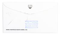 HARING, KEITH. Autographed enveloped signed ("K. Haring '85"), on a World Federation of United Nations Assoc. envelope, w/ 5 stamps.