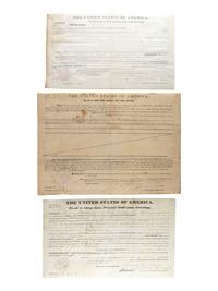 [POLITICS] - [PRESIDENTS]. Group of 8 land grants including one signed by James Madison.