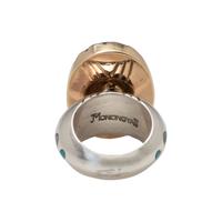 Sterling Silver, 14K Gold, and Bisbee Turquoise Ring