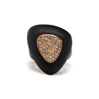 ROBERTO COIN, EBONY WOOD AND DIAMOND 'CAPRI PLUS' RING