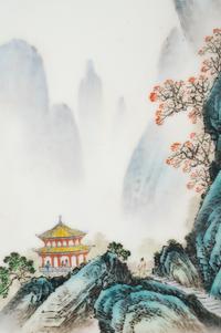 A Pair of Chinese Export Famille Rose Hanging Screens