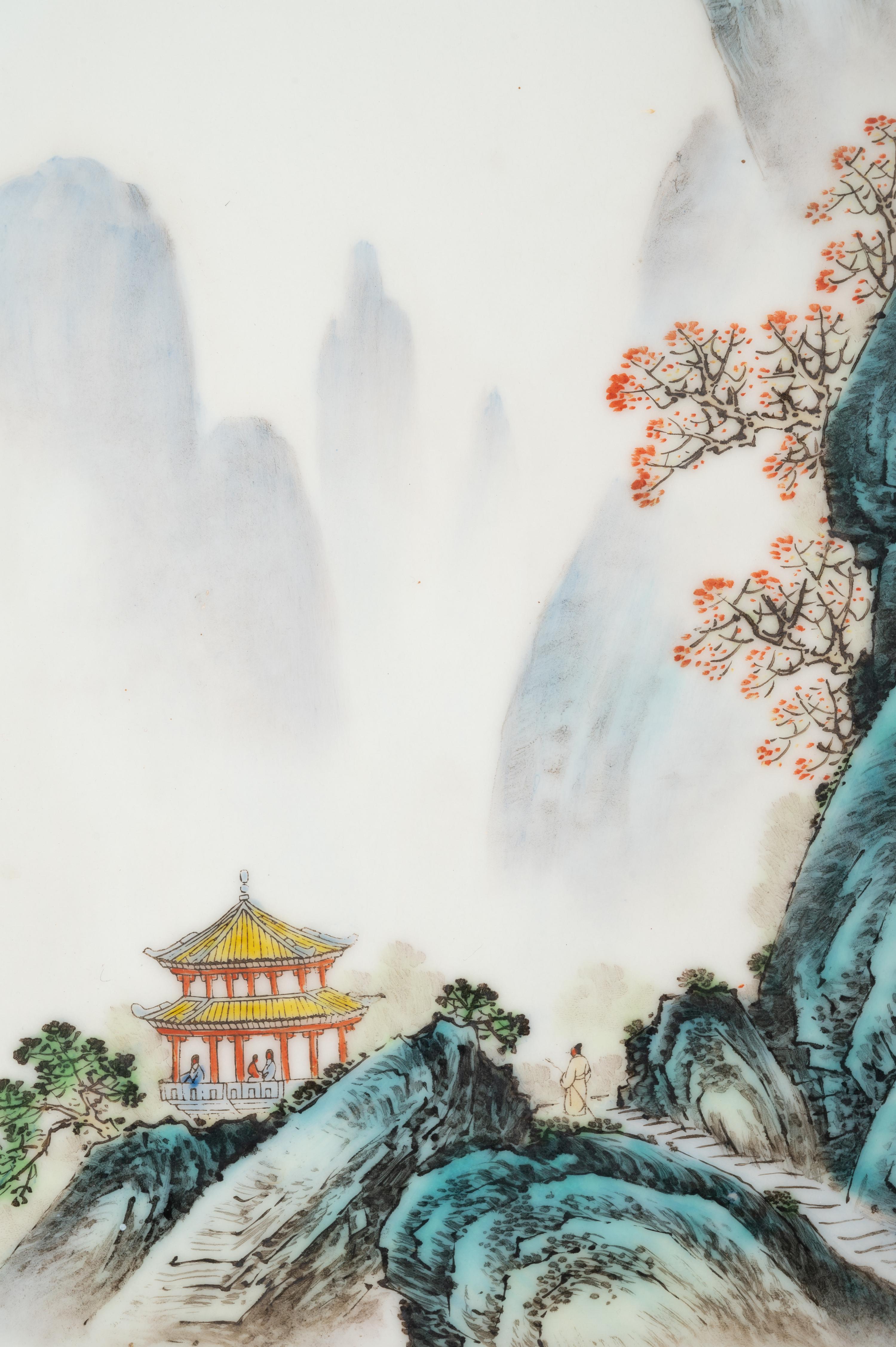 A Pair of Chinese Export Famille Rose Hanging Screens