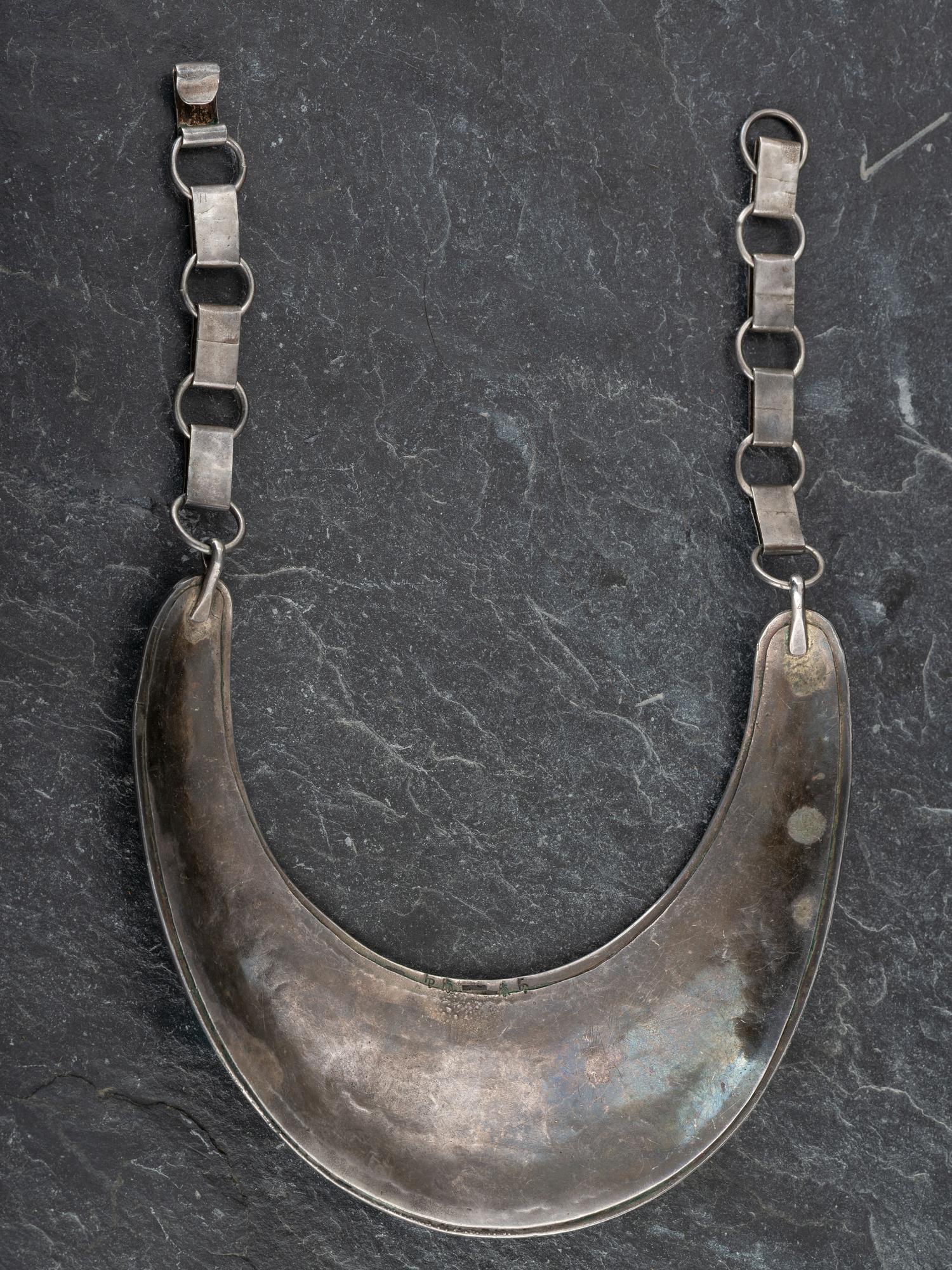 Southwestern-style Sterling Silver and Lone Mountain Turquoise Collar Necklace