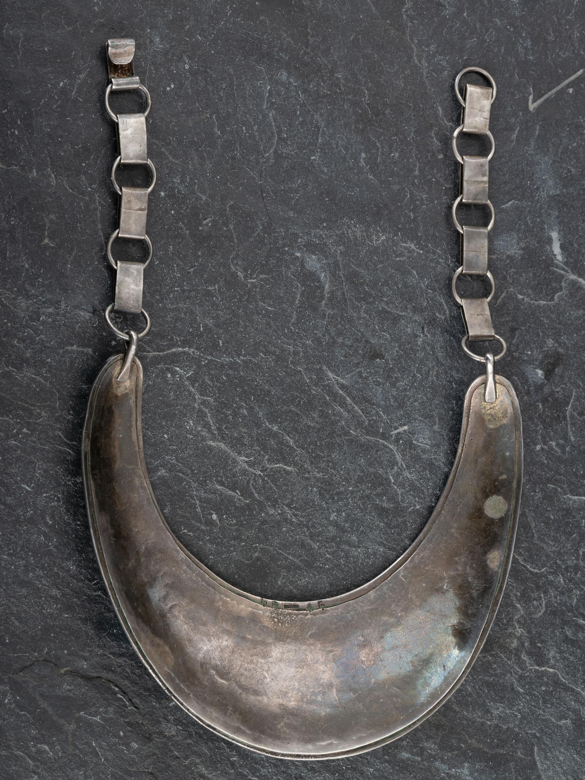 Southwestern-style Sterling Silver and Lone Mountain Turquoise Collar Necklace