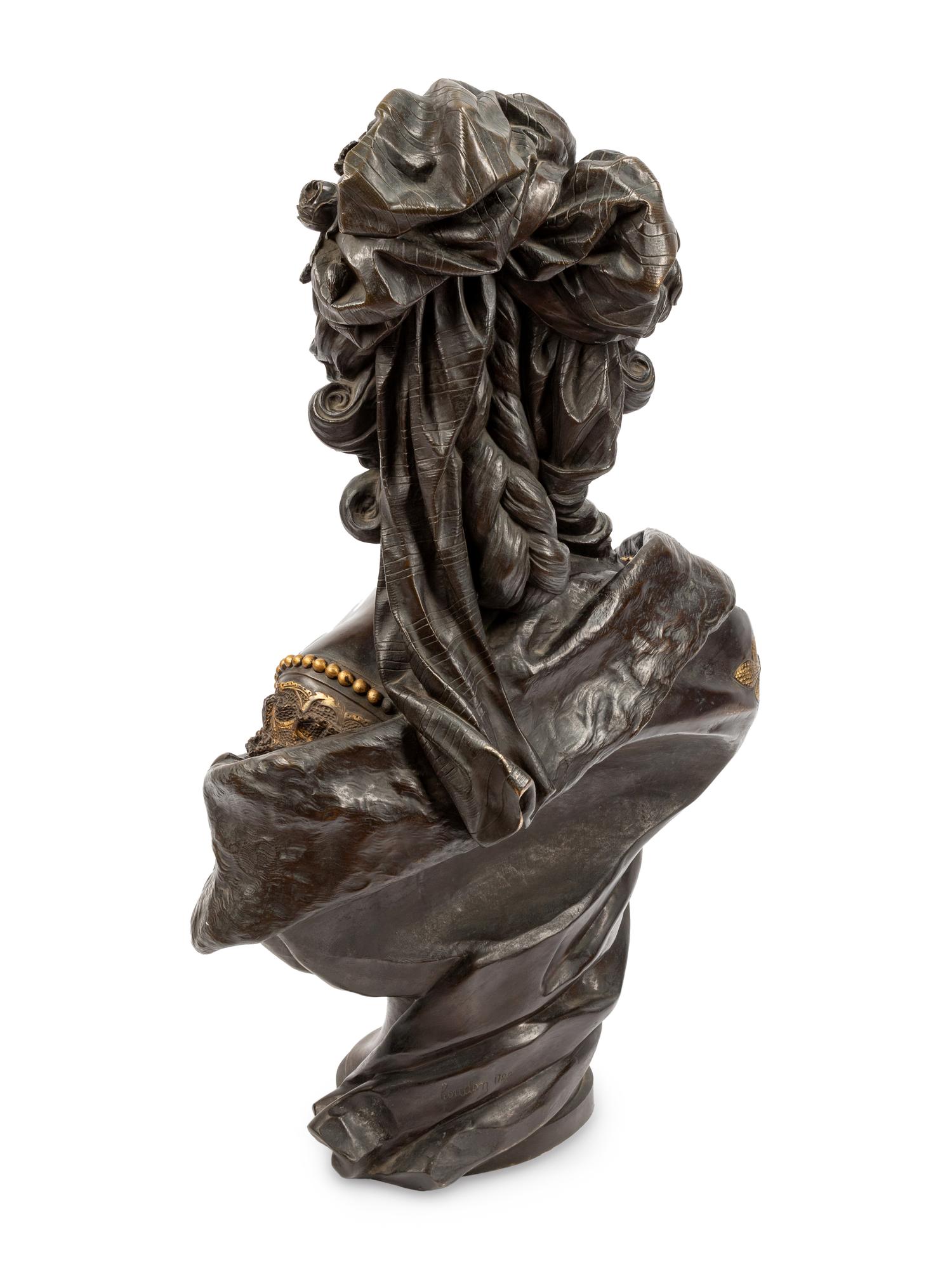 A French Gilt and Patinated Bronze Bust