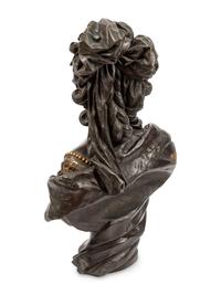 A French Gilt and Patinated Bronze Bust