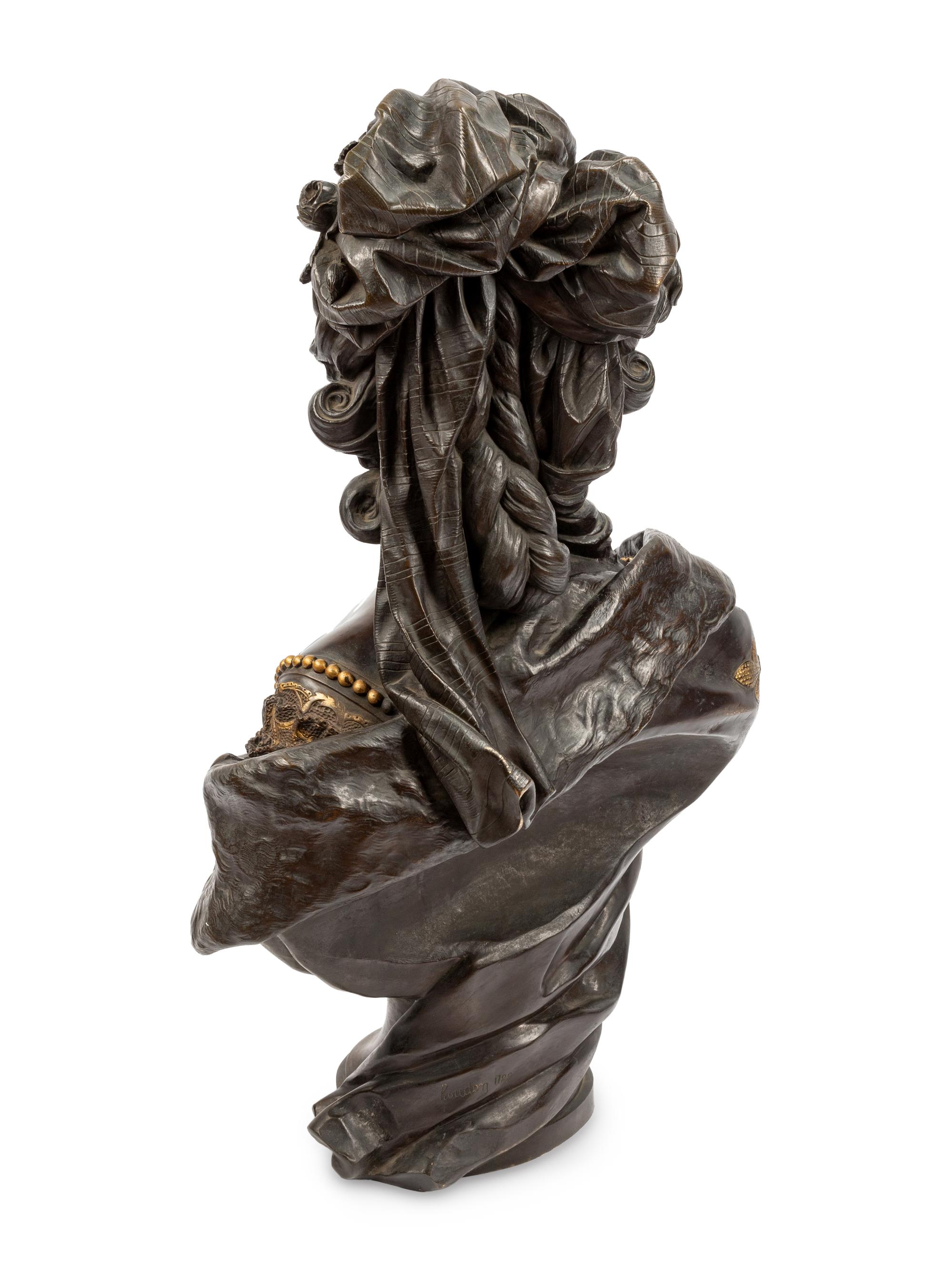 A French Gilt and Patinated Bronze Bust