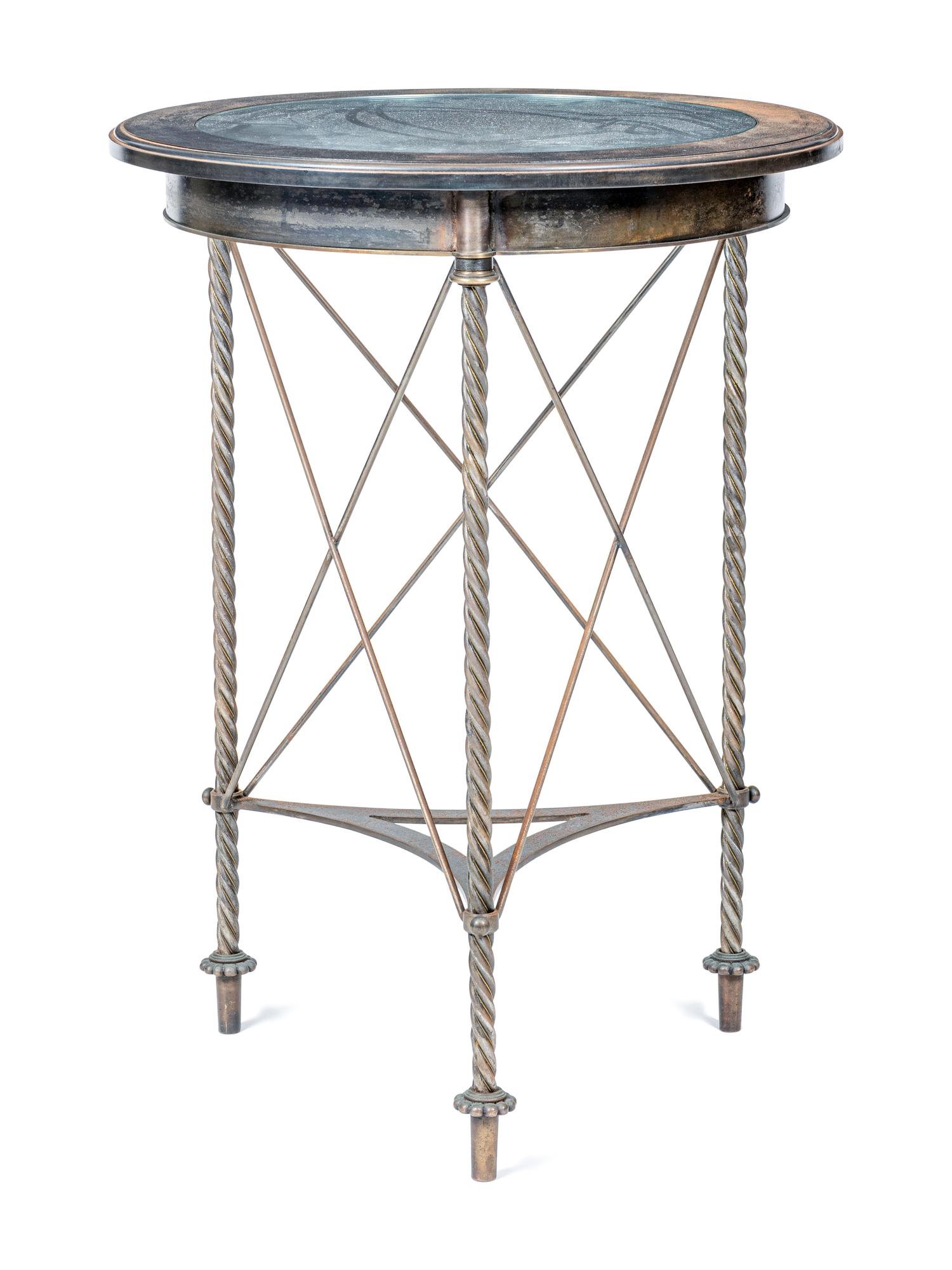 A French Steel and Glass Gueridon