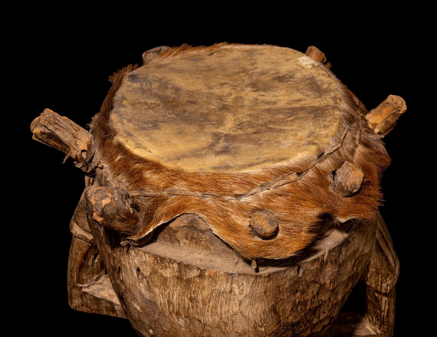 A Yoruba Wood and Hide Drum
