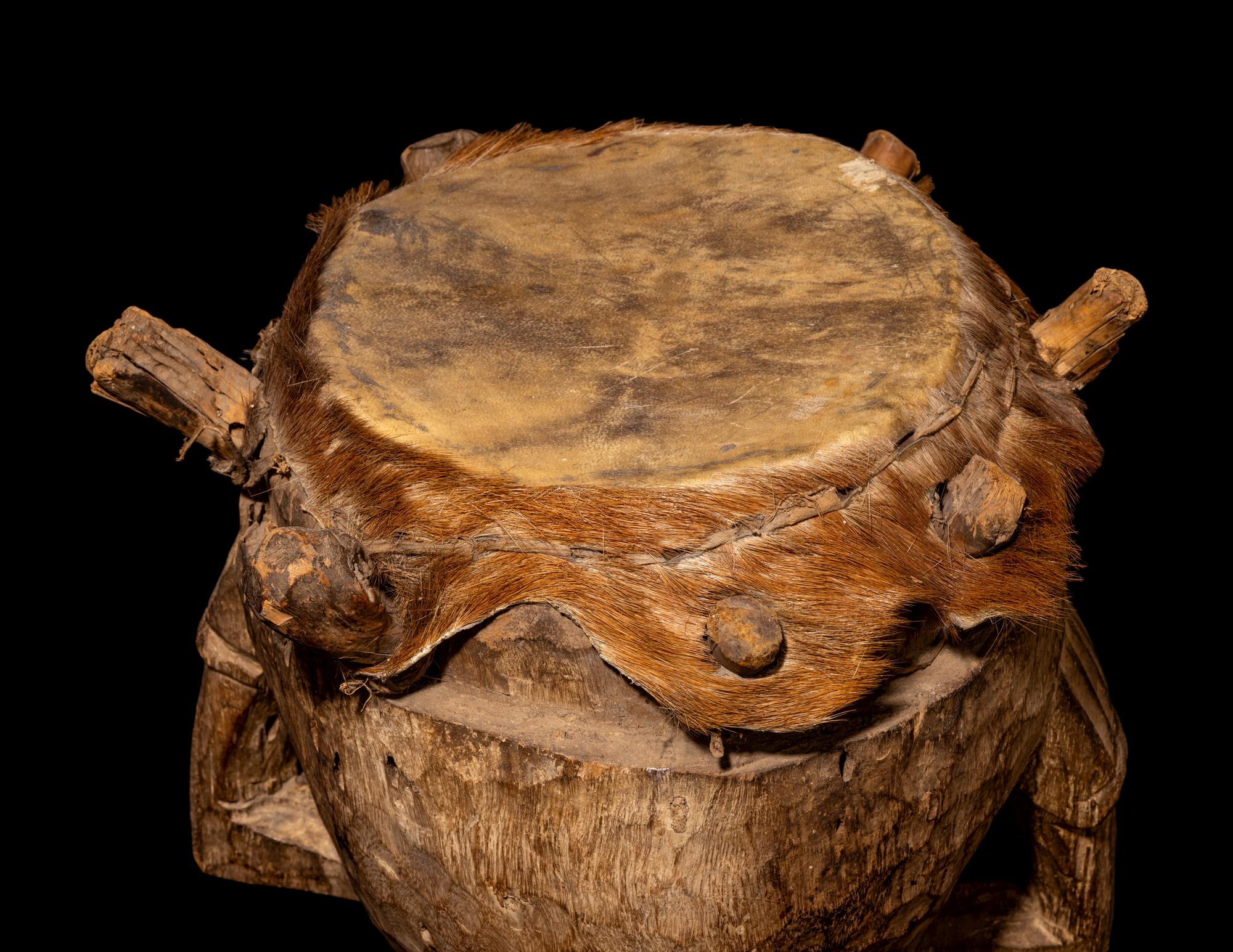 A Yoruba Wood and Hide Drum