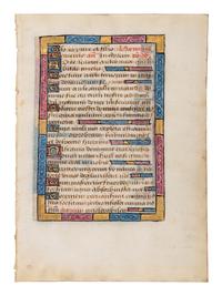 5 remarkable leaves illuminated from the late 13th to the late 15th century in France and England.