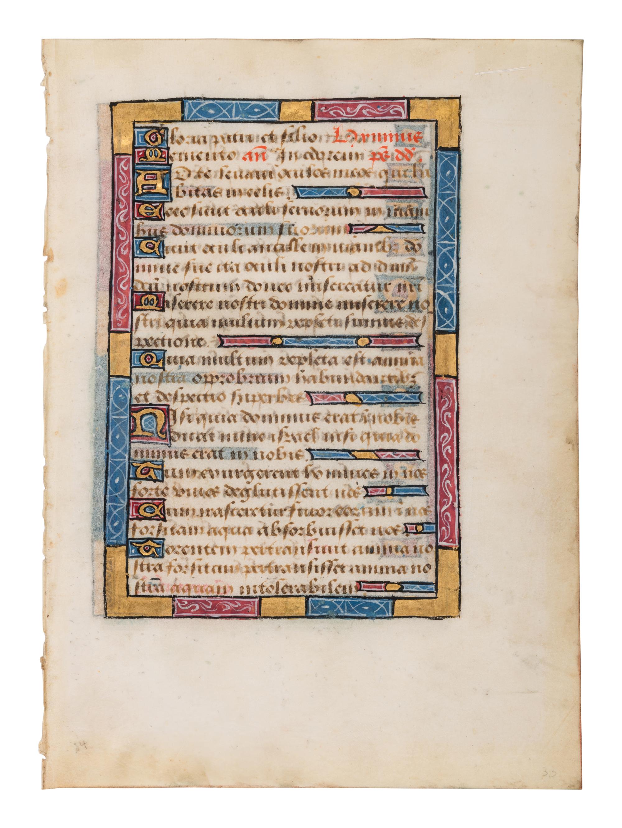 5 remarkable leaves illuminated from the late 13th to the late 15th century in France and England.
