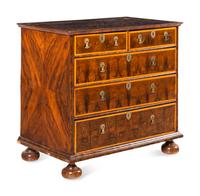 A William and Mary Oyster Veneered Chest of Drawers