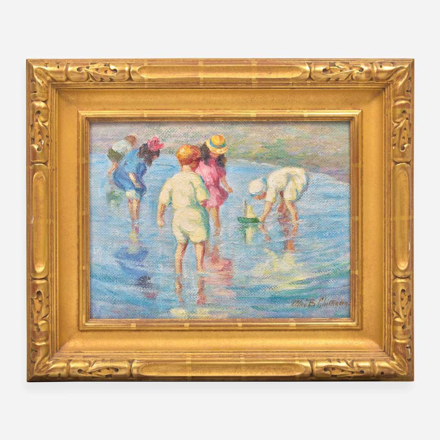 Alice Brown Chittenden (American, 1859-1944) Children at the Beach
