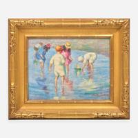 Alice Brown Chittenden (American, 1859-1944) Children at the Beach