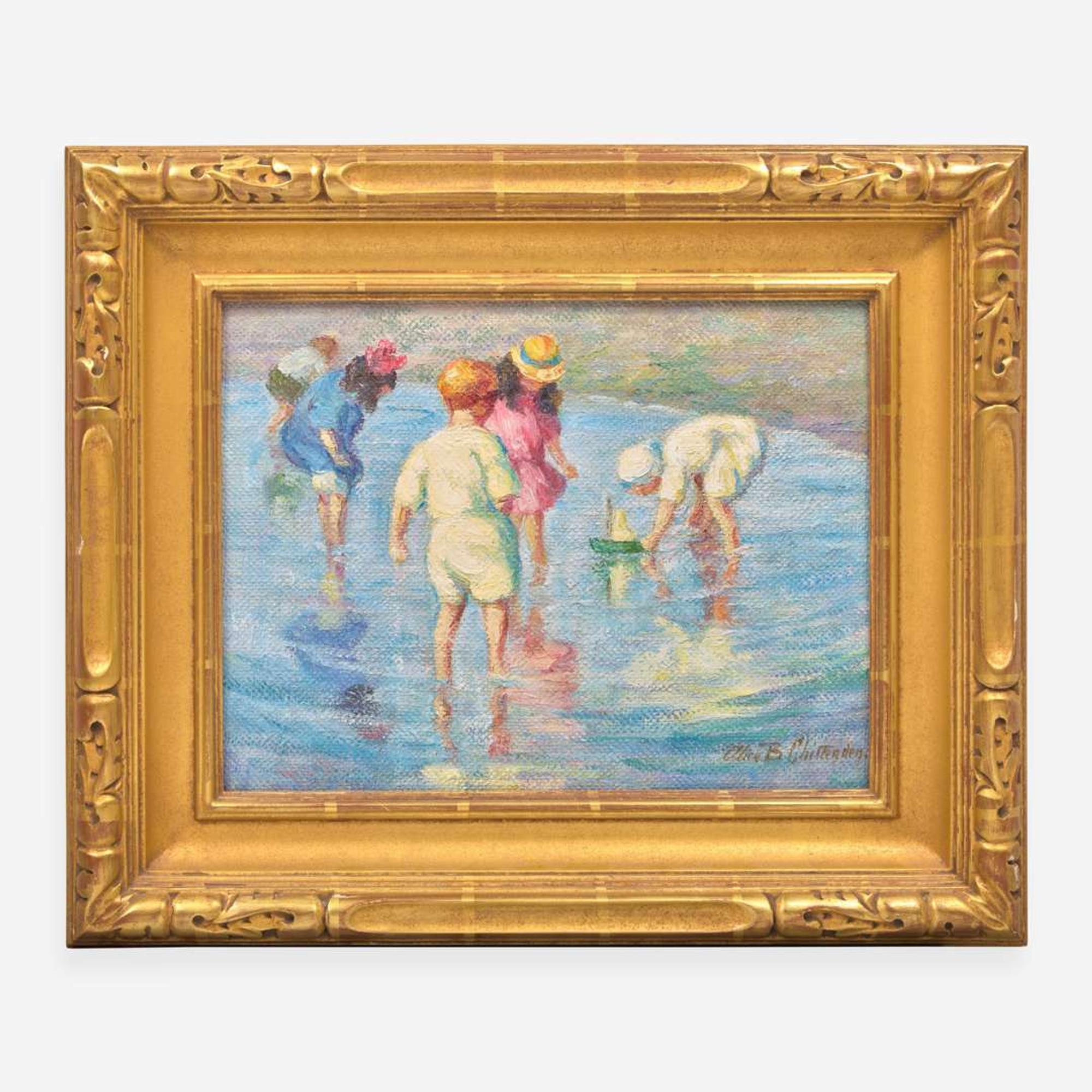 Alice Brown Chittenden (American, 1859-1944) Children at the Beach