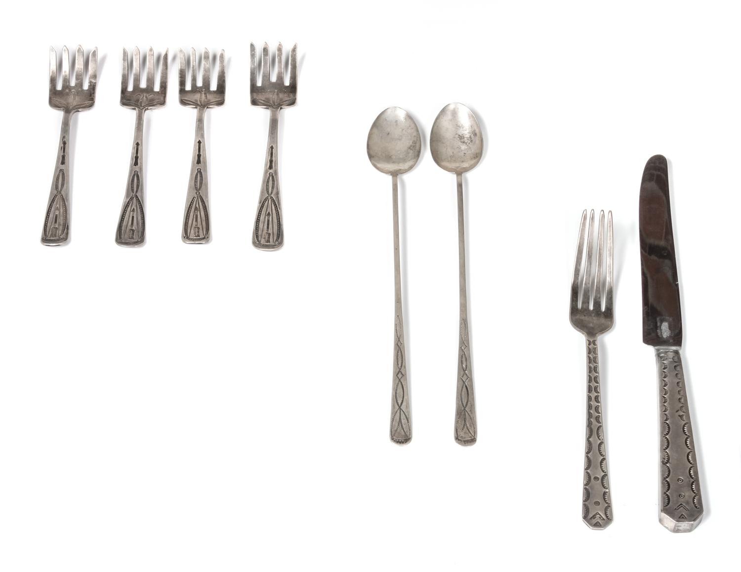 Collection Navajo Silver Flatware Length of first 8 1/4 inches