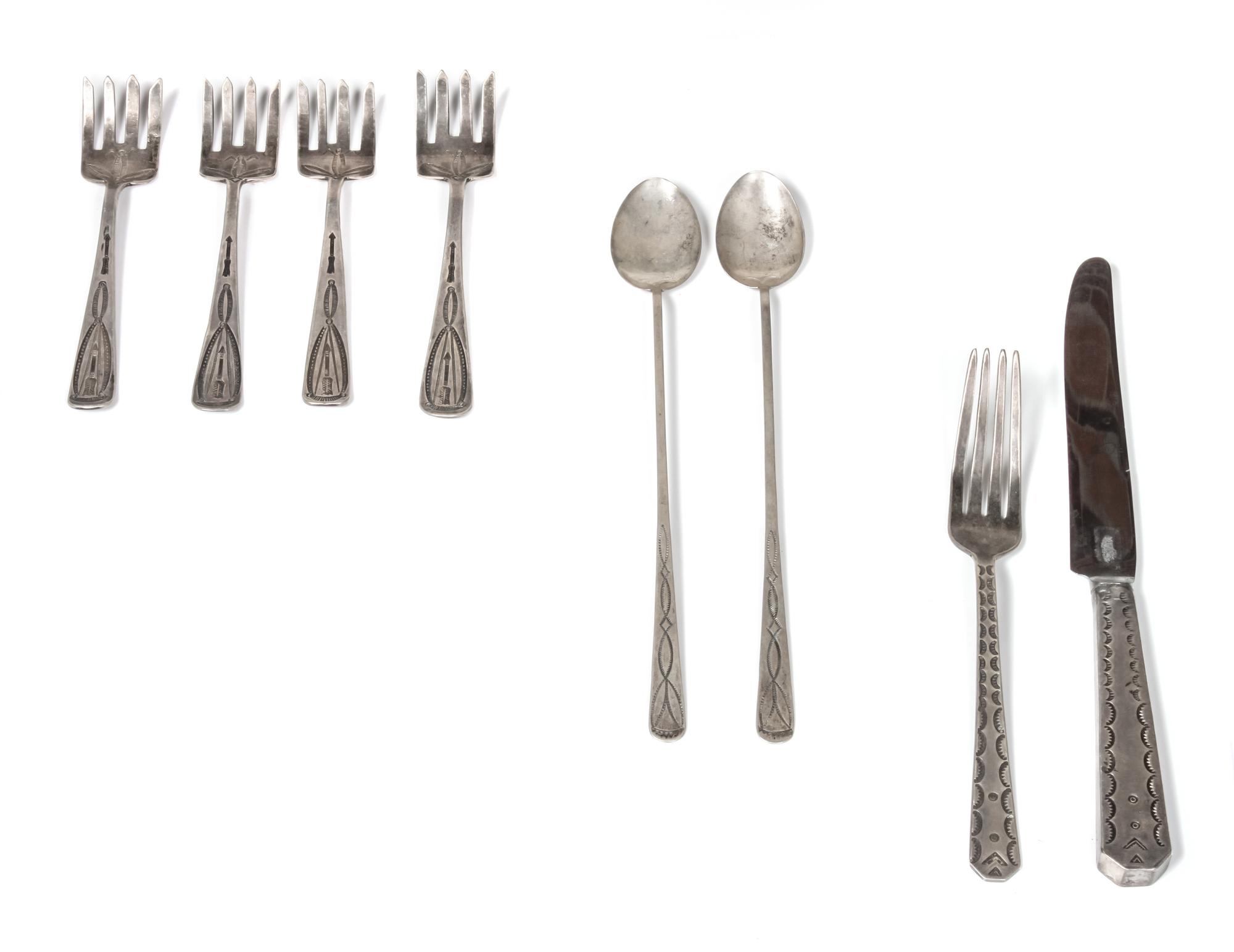 Collection Navajo Silver Flatware Length of first 8 1/4 inches