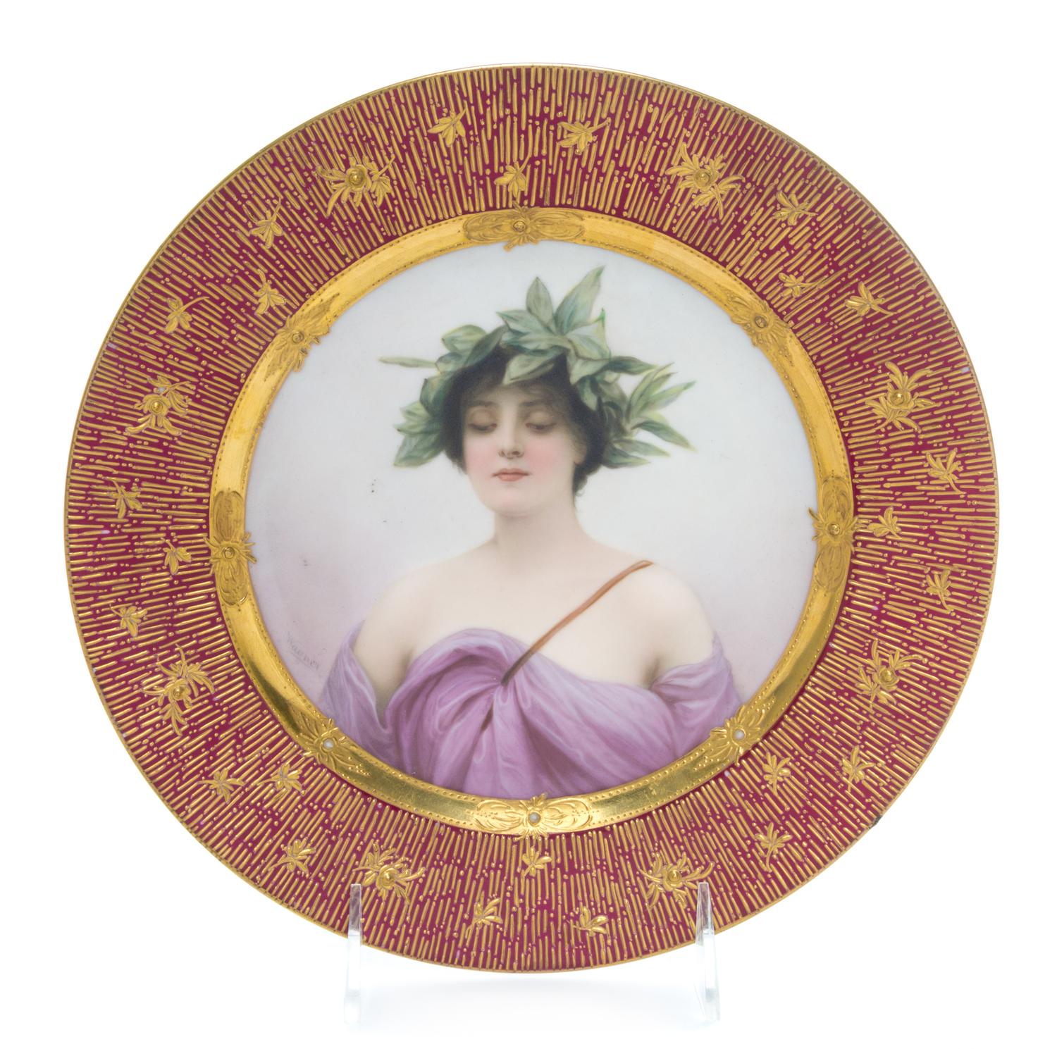 A Royal Vienna Porcelain Cabinet Plate Diameter 9 1/2 inches.