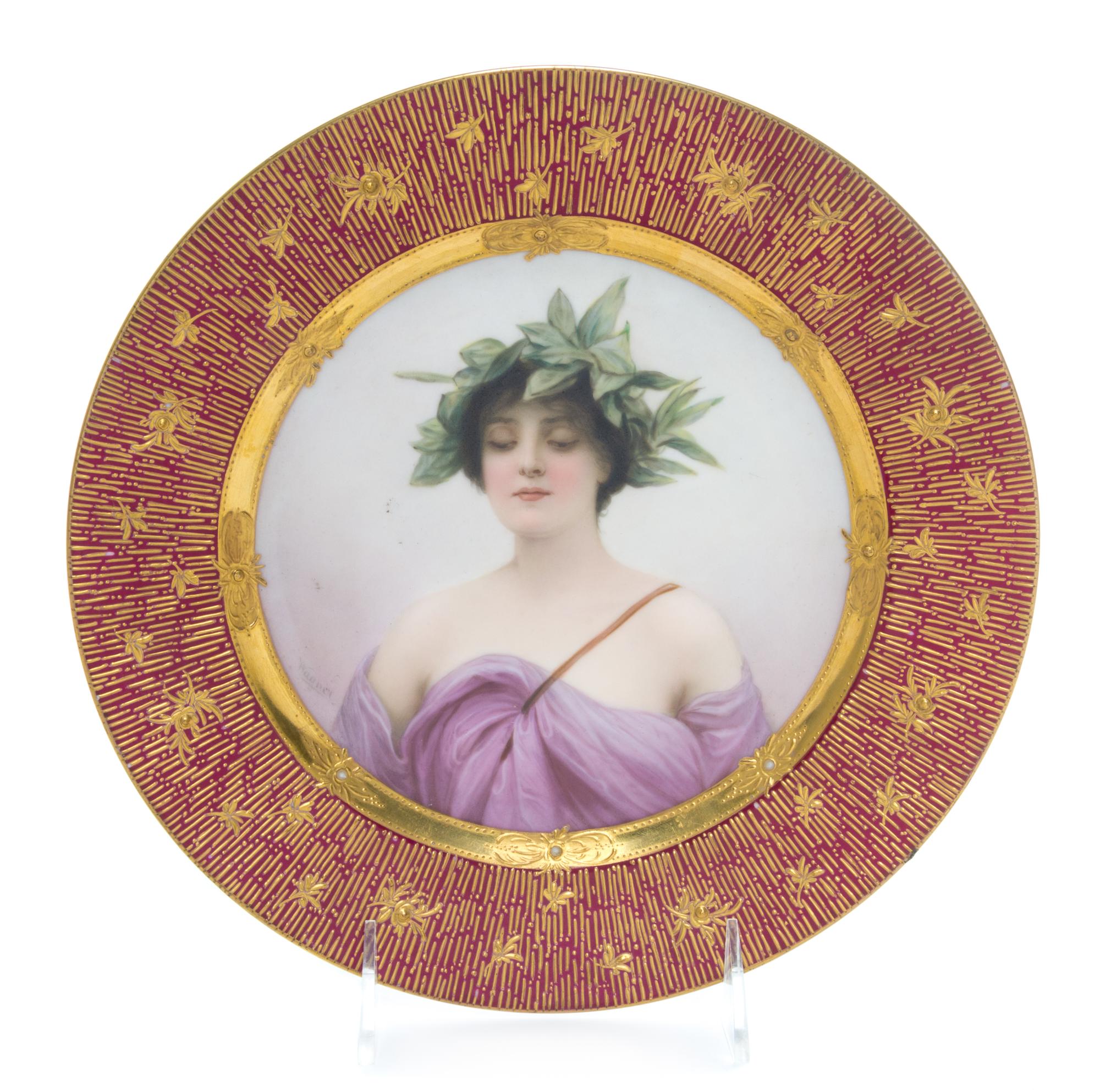A Royal Vienna Porcelain Cabinet Plate Diameter 9 1/2 inches.