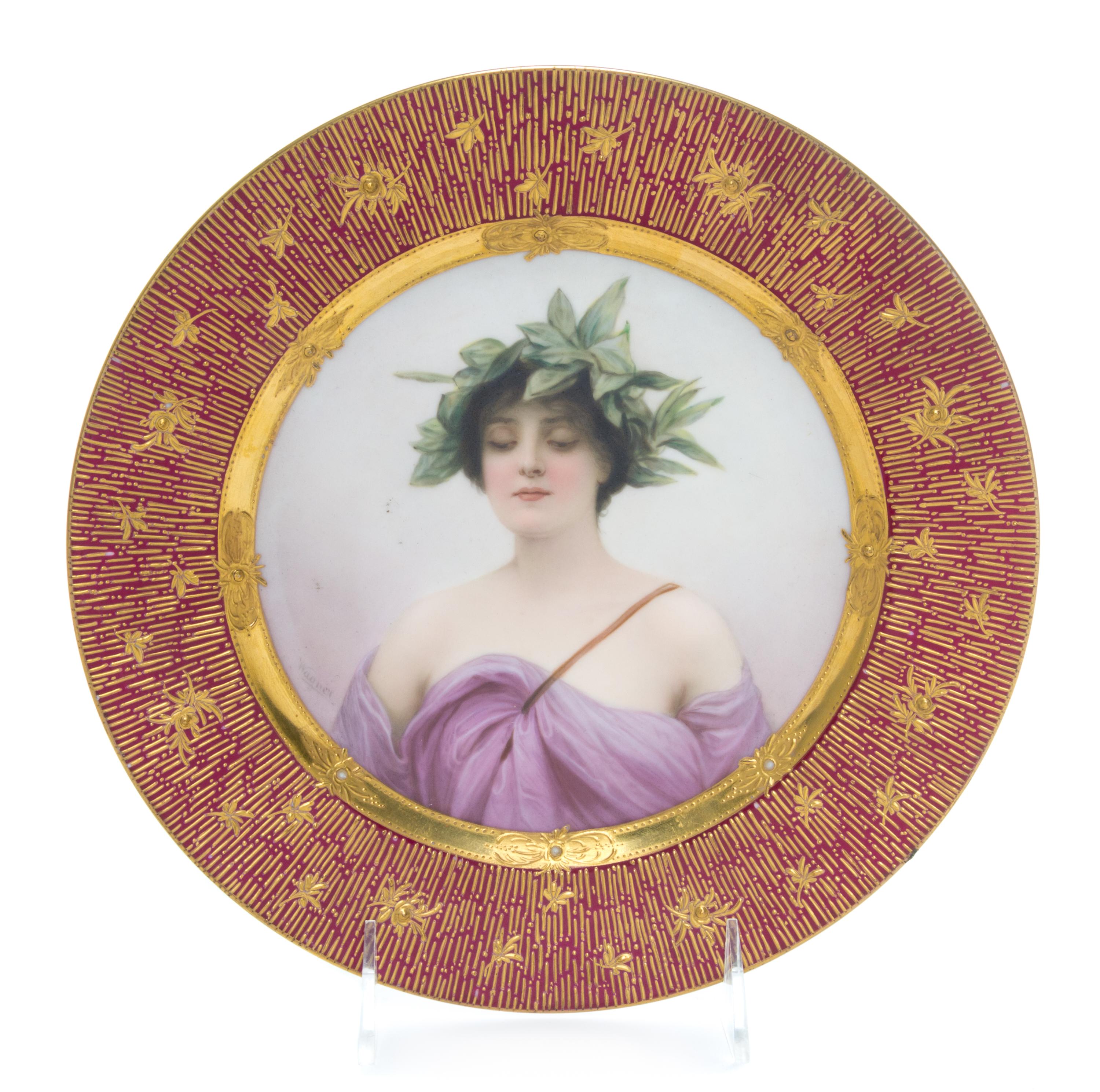 A Royal Vienna Porcelain Cabinet Plate Diameter 9 1/2 inches.