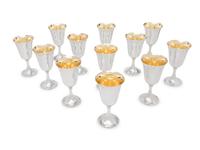 A Set of Twelve American Silver Goblets