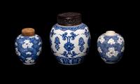 Three Chinese Blue and White Porcelain Ginger Jars