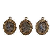 A Set of Three Bronze Medallions of Roman Emperors