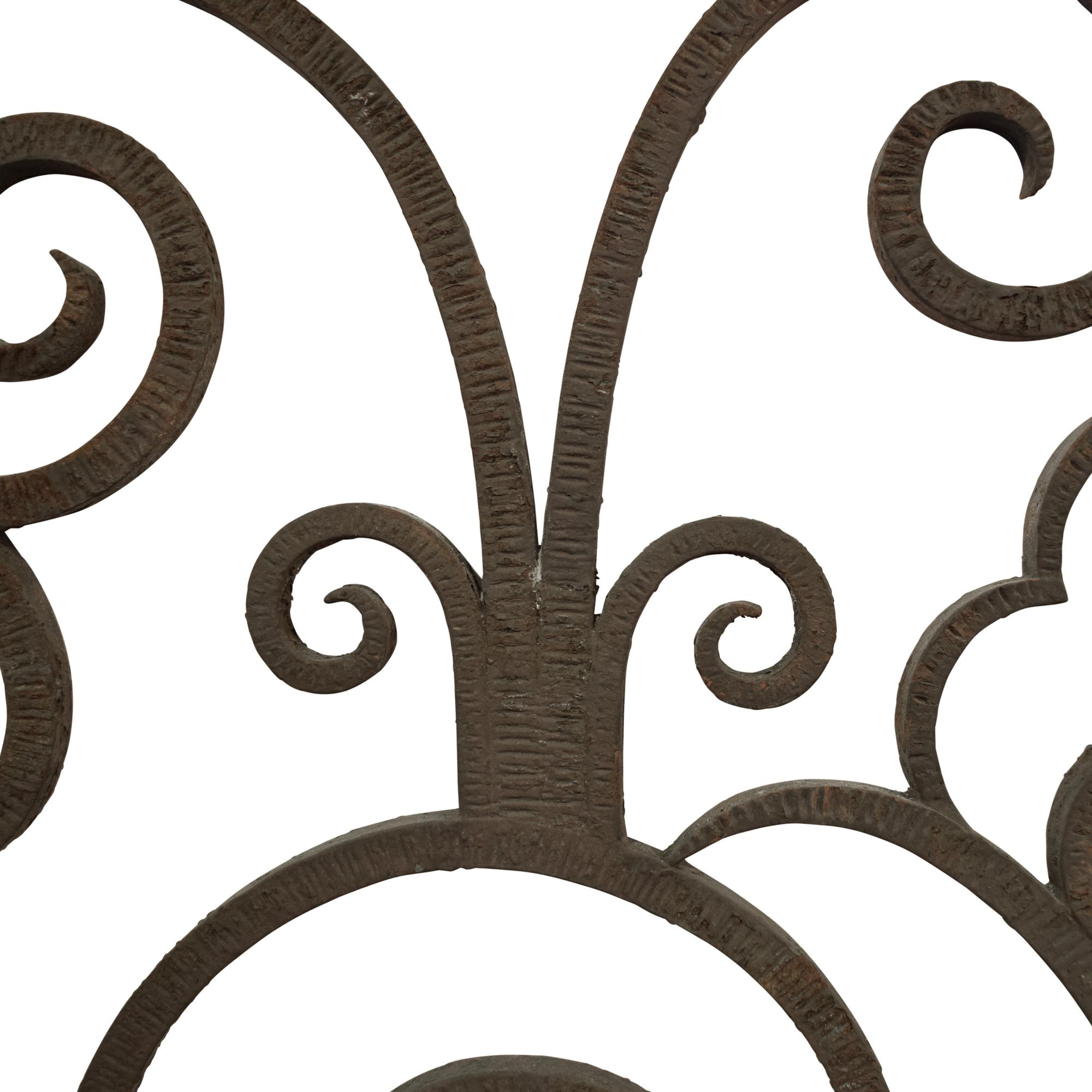 A Wrought Iron Panel 62.75" W x 1" D x 46.5" H — United States, Circa 1900