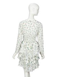 LOUIS VUITTON, FLORAL SILK RUFFLE DRESS
