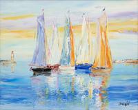 Jean Marie Duaiv (French, b. 1952) — Five Sailboats