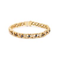 YELLOW GOLD, SAPPHIRE AND DIAMOND BRACELET