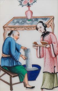 A Set of Twelve Chinese Export Pith Paintings — 19TH/20TH CENTURY