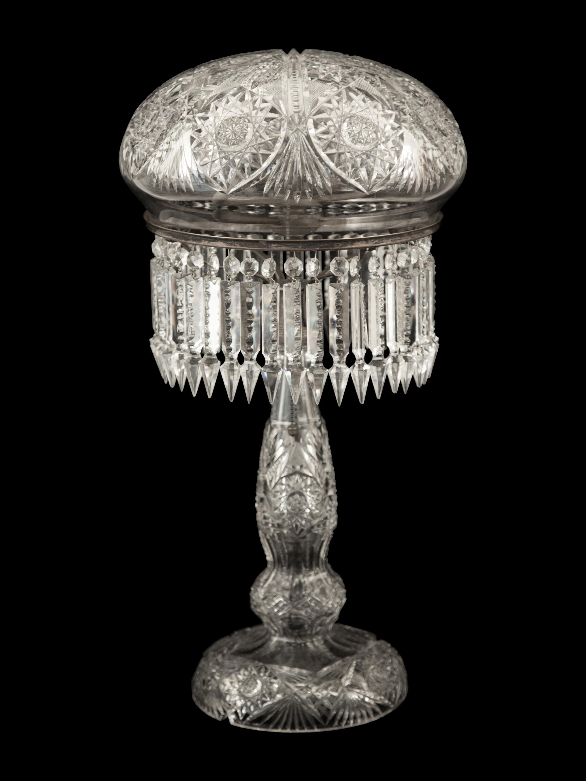 An American Cut Glass Table Lamp — 20th Century