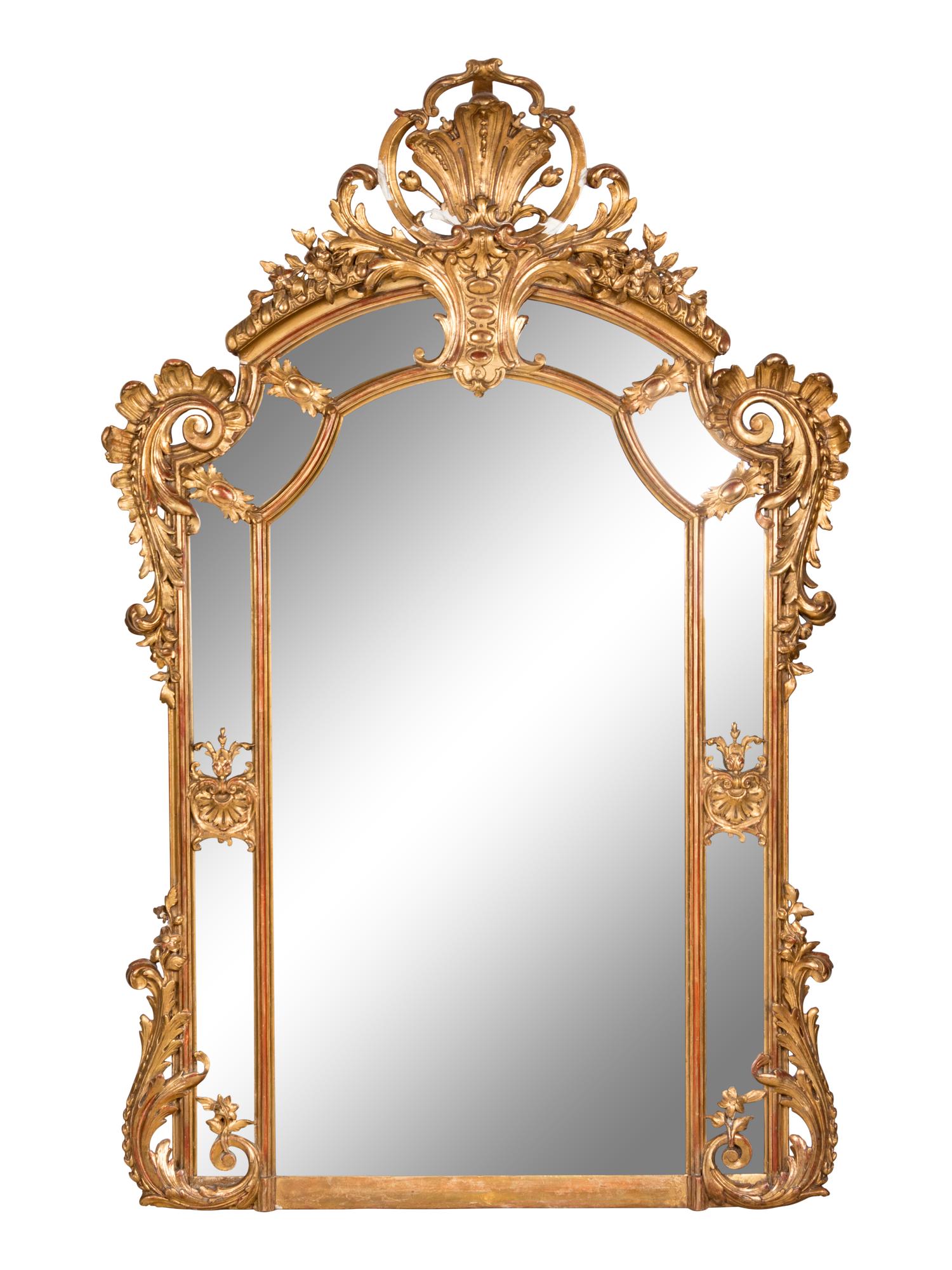 A Régence Style Giltwood and Composition Mirror