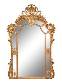 A Régence Style Giltwood and Composition Mirror