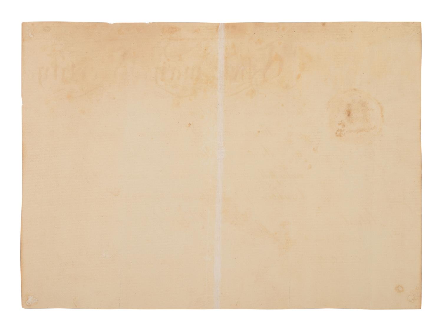 [AFRICAN AMERICANA] -- [ABOLITION]. PEMBERTON, James (1723-1809). Membership Certificate signed ("Jams. Pemberton") as President of the "Pennsylvania Society for Promoting the Abolition of Slavery...." Philadelphia, 6 October 1792.