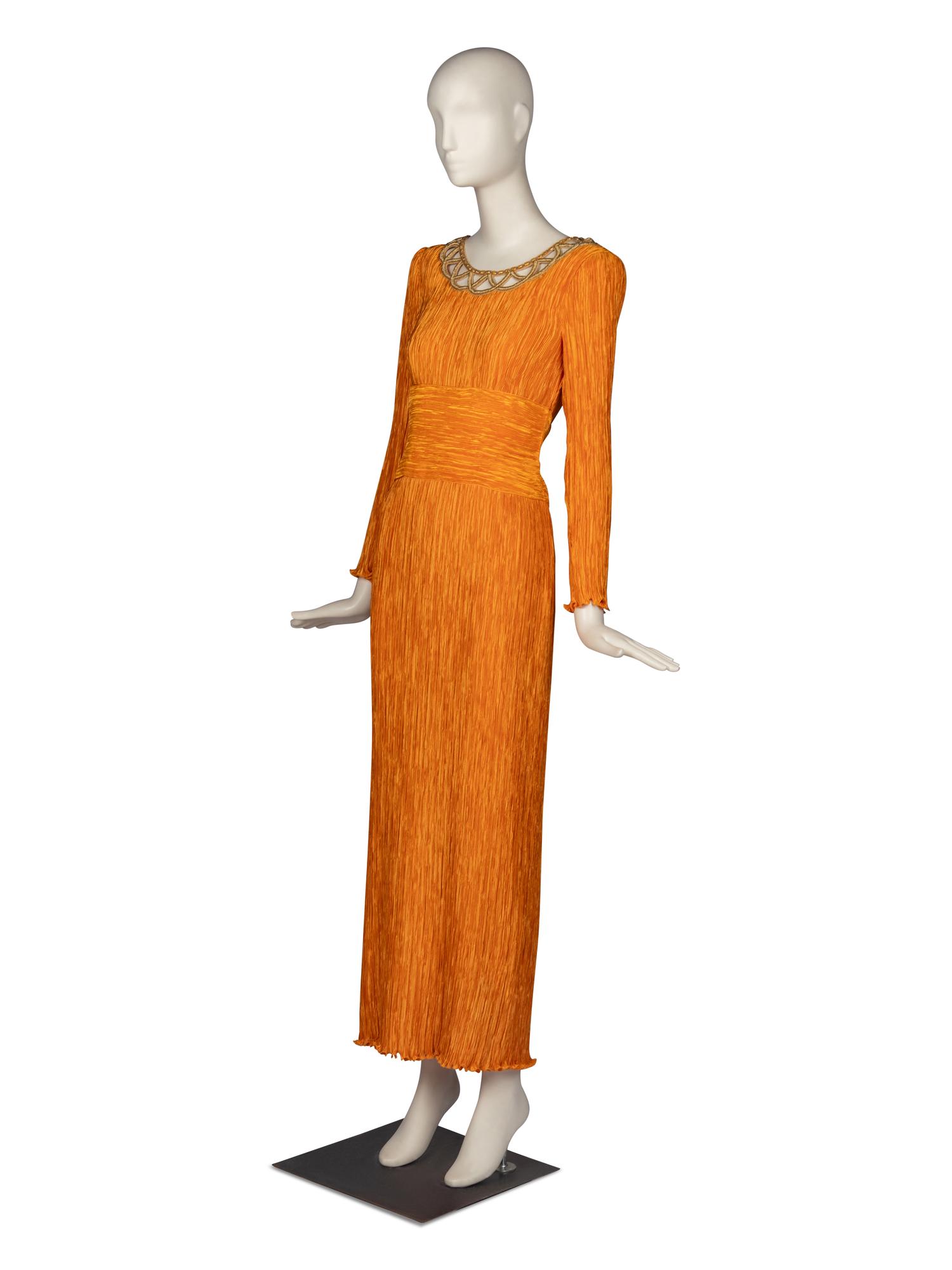 Mary McFadden Couture Pleated Gown