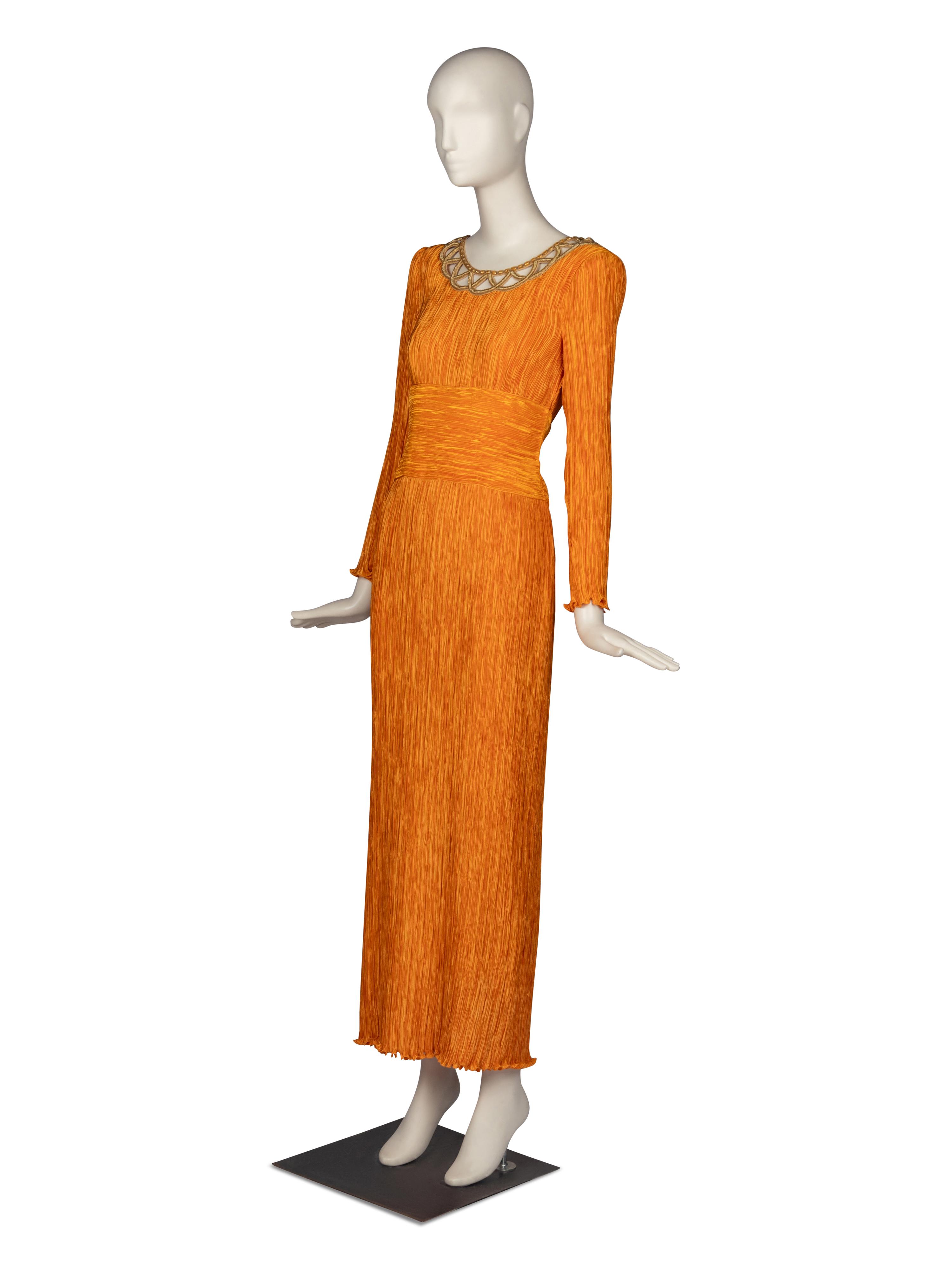 Mary McFadden Couture Pleated Gown