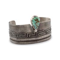 Tufa Cast Silver Cuff Bracelet, with Turquoise