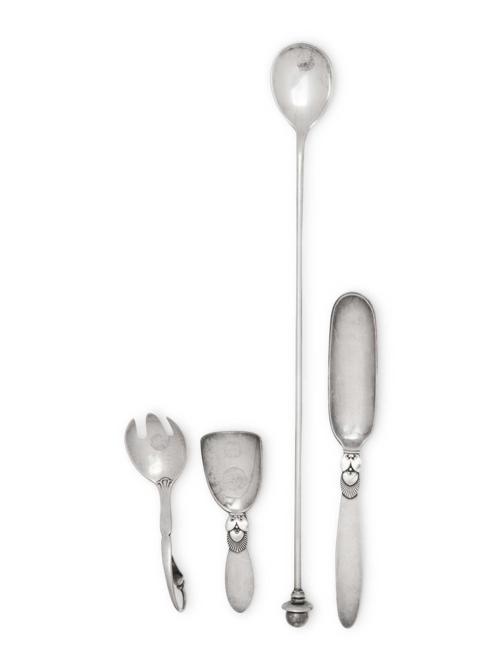 Three Georg Jensen Silver Flatware Articles