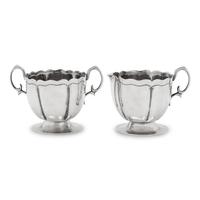 A Mexican Silver Creamer and Sugar Set