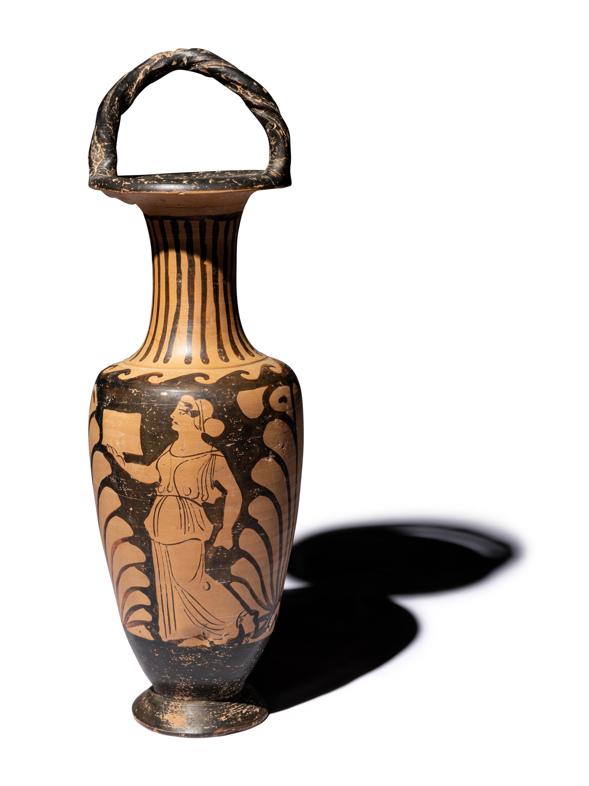 A Campanian Red-Figured Bail-Amphora.