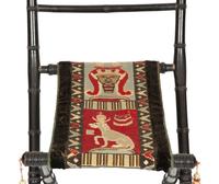 A Pair of Napoleon III Ebonized Folding Chairs with Needlepoint Seats
