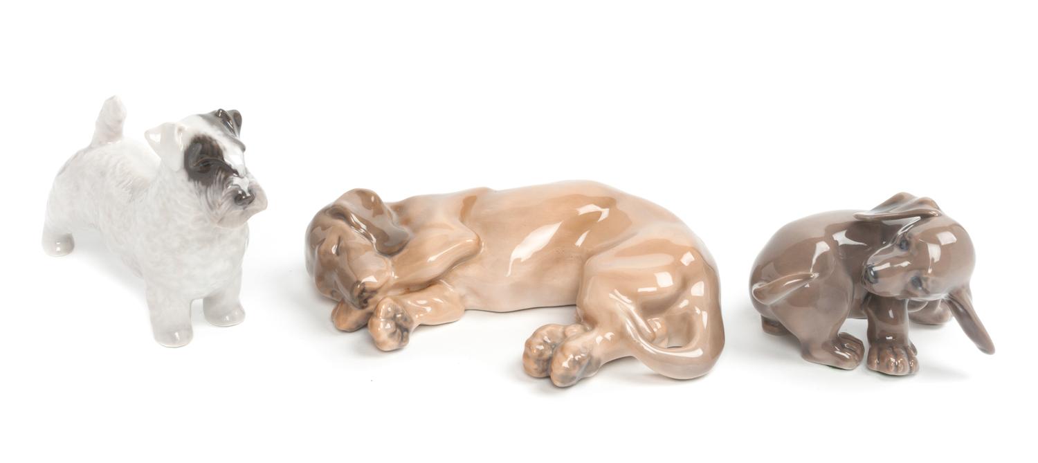 Three Copenhagen Porcelain Figures Width of widest 7 3/4 inches. — 20TH CENTURY