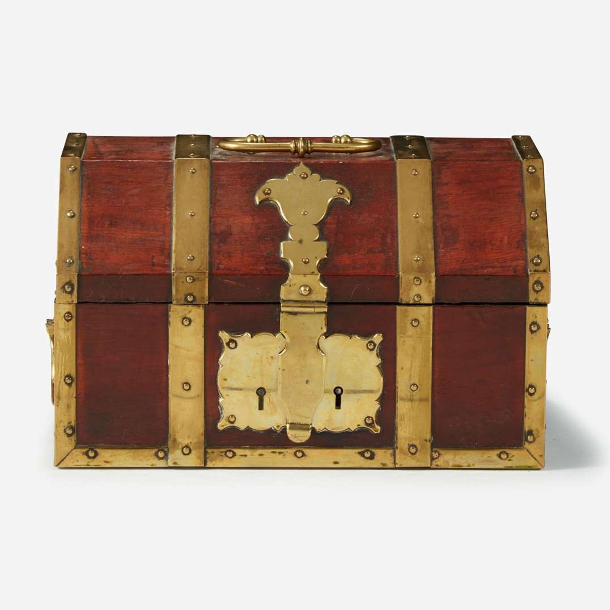 An English Brass-Mounted Cedarwood Casket Edward Welby Pugin (English, 1834-1875), 19th century