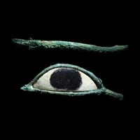 A Pair of Egyptian Bronze Eyes and Brows