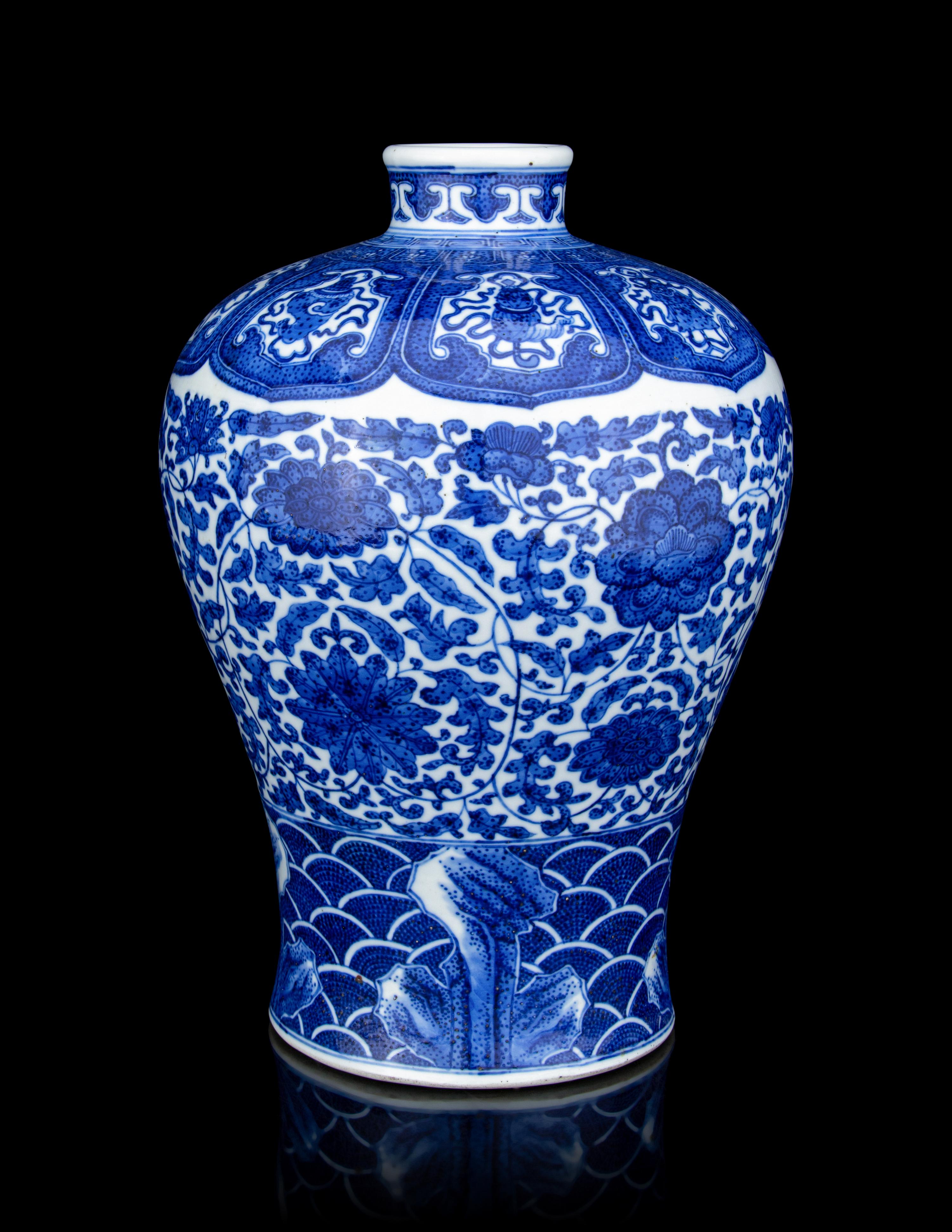 A Blue and White Porcelain Meiping Vase