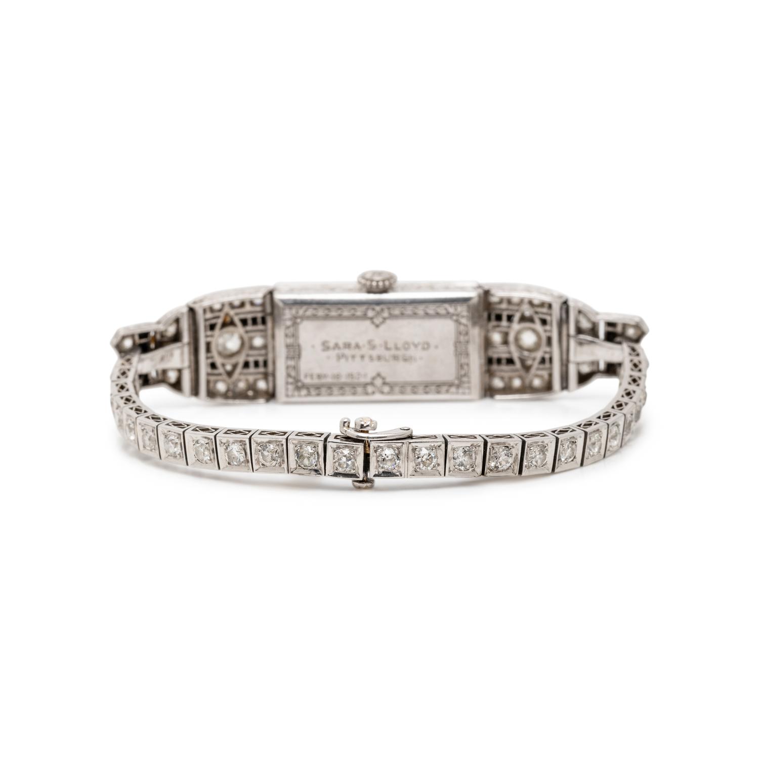 ART DECO, PLATINUM, DIAMOND, AND ONYX WATCH